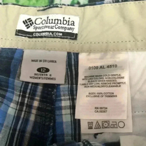 Columbia size 12 shades of blue‎ plaid shorts - Picture 4 of 8